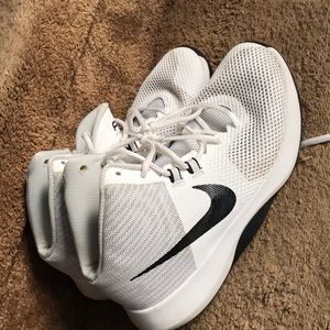 Black and white Nike basketball shoes